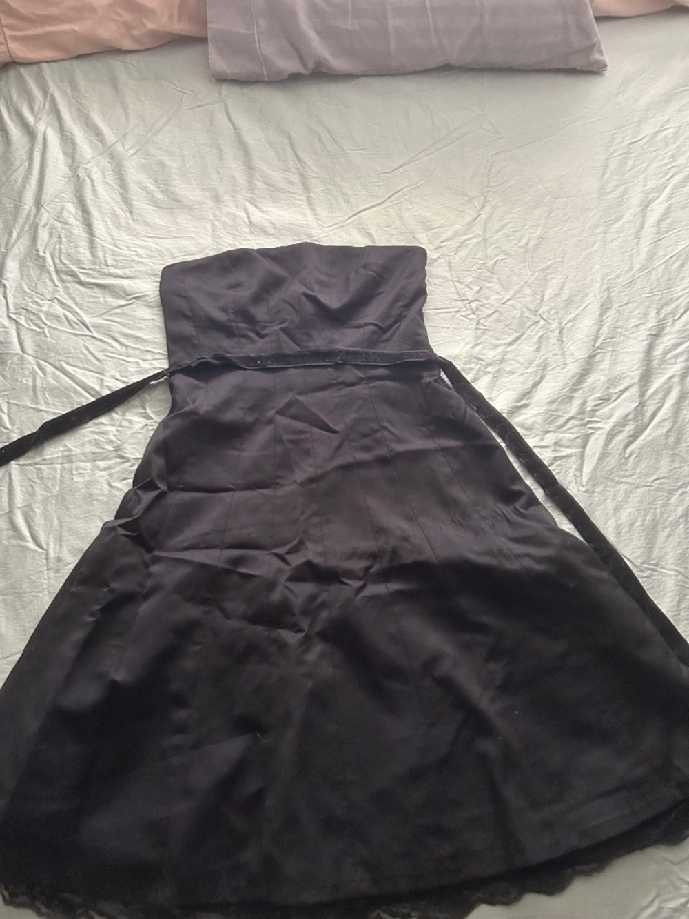 Vintage strapless black midi Express dress size 12